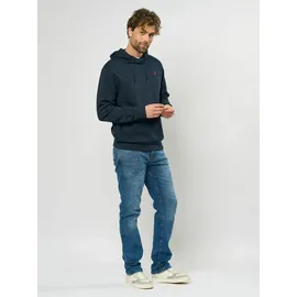 MCS Rundhalspullover "MCS Pullover MCChris", Herren, Gr. S, blau (schwarz sapphire), Obermaterial: 100% Baumwolle, Pullover Rundhalspullover