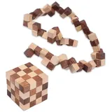 Logoplay Schlangenwürfel 4x4 Gr. L - 8x8x8 cm - Snake Cube - Würfel Schlange - 3D Puzzle - Denkspiel - Knobelspiel - Geduldspiel - Logikspiel aus edlem Holz