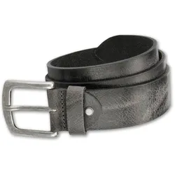 Ledergürtel, in rustikalem Jeanslook, Gr. 105, anthrazit, , 68292634-105