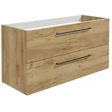 Camargue Espacio Waschtischunterschrank  (120 x 46 x 60 cm, Farbe Griff: Schwarz, 2 Siphonausschnitte, Doce)