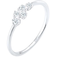 Elli DIAMONDS Verlobung Diamant (0.105 ct) Pavé 925 Silber Ringe Damen