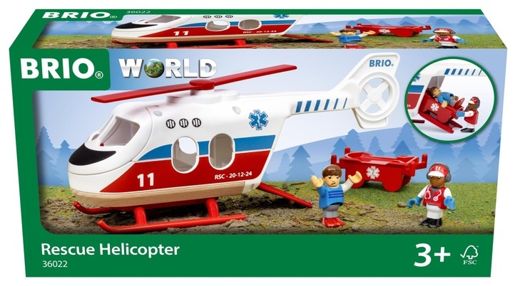 Holz-Hubschrauber WORLD - RESCUE 4-teilig