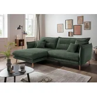 Ecksofa INOSIGN "Lazio" Sofas Gr. B/H/T: 255 cm x 94 cm x 180 cm, Cord, Recamiere links, grün (moosgrün, zierkissen moosgrün) Ecksofas
