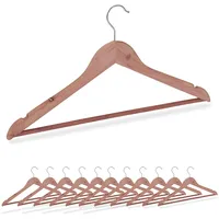 Relaxdays Kleiderbügel Zedernholz, 12er Set, Mottenschutz für Kleiderschrank, Hosensteg