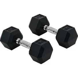 Homcom Hexagon Kurzhantel Kurzhanteln 2 x 8 kg schwarz