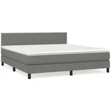 vidaXL Boxspringbett mit Matratze Dunkelgrau 160x200 cm Stoff