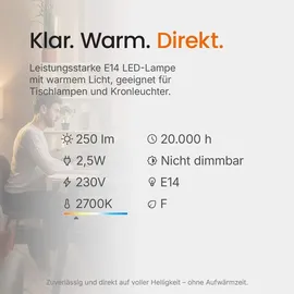 LEDVANCE LED-Lampe Mini-ball Filament 250lm 2,5W E14 warmweiß 1 St.