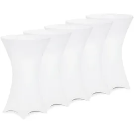 DEUBA Detex® Stehtischhusse Überzug 5er Set Ø80 Cm Ø Weiß