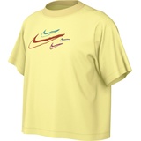 Nike Mädchen G NSW Tee Boxy Swoosh Logo, Soft Yellow, FN9686-722, XL