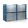 RR Industrietechnik Wabenregal Stahl 1000 x 1000 x 3000 mm Enzianblau 48 Fächer
