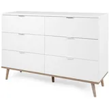 furn.design Schubladenkommode 120 x 87 cm Weiß / Eiche Sonoma