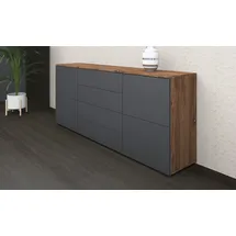 borchardt Möbel Kommode BORCHARDT MÖBEL "Rova", grau (vintage eiche, graphit matt), B:166cm H:72cm T:35cm, Spanplatte, Sideboards, Kommode, Breite 166 cm