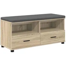 vidaXL Flurbank mit Kissen mit Regal 100 x 38 x 46 cm Sonoma-Eiche