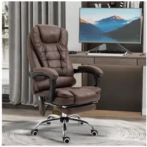 Vinsetto Bürostuhl mit Massagefunktion, Ergonomisch Schreibtischstuhl mit Liege- & Wärmefunktion, Höhenverstellbar Computerstuhl mit Fußstütze,