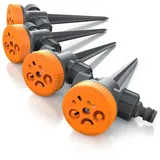 Brandson Versenkregner, 21 cm lang, (4-St), 5 Fach Rasensprenger, Rasensprinkler, Flächenregner, Garten Sprinkler orange