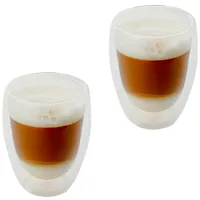 TYA Collection Latte-Macchiato-Glas Glas Doppelwandig Thermoglas Kaffee Swing Gläser 350 ml