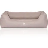 Knuffelwuff Hundebett Luisa Orthopädisch Velours XXL 120 x 85cm Beige