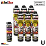 Brandschutzschaum B1 Bauschaum 6x 750ml 1x Reiniger Montageschaum Pistolenschaum