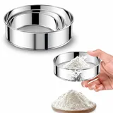 Gurlideo Mehlsieb Edelstahlsieb, 10/15/20cm 40/60 Mesh Feinmaschig Fein Küchensieb, Puderzuckersieb, Küchensieb Fein für Küche, Getreide, Bohnen, Nudeln, Puderzucker