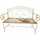 Hti-Living Gartenbank Schmetterling creme Metallbank mit Motiv Sitzfläche 109 cm