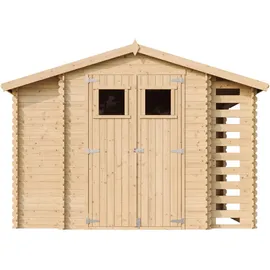 TIMBELA Gartenhaus M389+M389G 2 x 2,06 m Beige