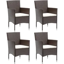 vidaXL Polyrattan Essstühle 53 x 58 x 84 cm braun 4 St.