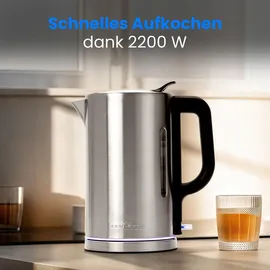 Proficook Wasserkocher PC-WKS 1321 1,7 l Schwarz/Silber