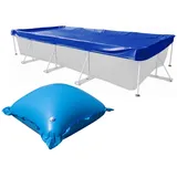 Evolution Abdeckplane mit 13 Luftkissen SET Rechteck 700x350cm Blau Winter Pool