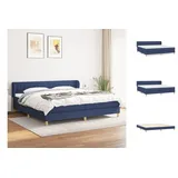 vidaXL Boxspringbett mit Matratze Blau 200x200 cm Stoff