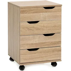 Kadima Design Stylischer Rollcontainer mit 4 Schubladen und Rollen, Modernes Design für Büroambiente. 40x40x60 cm