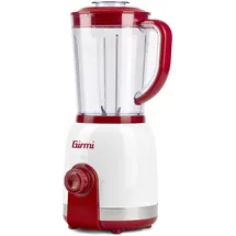 Girmi FR27 Mixer, 350 Watt, 1 Liter Fassungsvermögen, 6 Edelstahlklingen, 2 Geschwindigkeiten, Pulse-Funktion, Weiß/Rot.