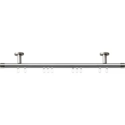 Gardinenstange INDEKO "Consul", silber (edelstahlfarben), L:130cm Ø:20mm, Gardinenstangen, Innenlauf Komplett-Set inkl. Gleitern und Montagematerial