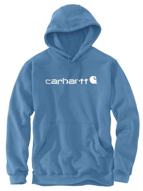 Carhartt Kapuzensweatshirt Carhartt Logo Sweatshirt hellblau/weiß blau M