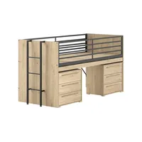 58 aufm Kessel Halbhochbett Keelia 90 x 200 cm Eiche braun