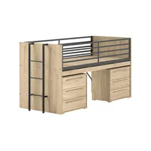 58 aufm Kessel Halbhochbett Keelia 90 x 200 cm Eiche braun