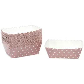 Frau WUNDERVoll® Kuchen Backformen 48 Stück, rosa weiße Punkte/Mini Kuchenform Backformen, Backförmchen, Muffin Backform, Papierbackform, Förmchen Papier Kastenform Einweg