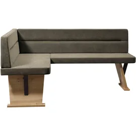 Home Affaire Eckbank HOME AFFAIRE "Laros", braun (dunkelbraun, dekor eiche ontario), B:182cm H:87,5cm T:141cm, Massivholz, Spanplatte, Sitzbänke, Eckbank, Bezug in verschiedenen Qualitäten und Farben