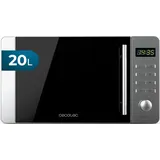 Cecotec Mikrowelle mit Grill Proclean 5010 Flatbed Edelstahl Mikrowelle 20 l, 700 W, 5 Stufen, 800 W Halogengrill, 8 automatische Programme, LED-Display und 3DWave-Technologie für optimales Garen