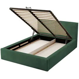 Selsey Doppelbett Farese - Bett mit Polsterrahmen, Cordbezug 180 cm, dunkelgrün - dunkelgrün