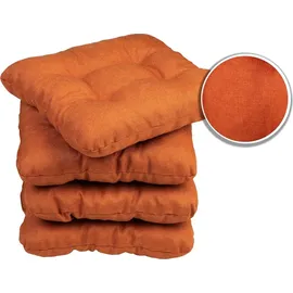sunnypillow Stuhlkissen 45 x 45 x 8 cm orange 4-tlg.
