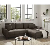 ED EXCITING DESIGN Carryhome Ecksofa Dunkelbraun, - 281x189 cm