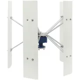 OUKANING Vertikaler Windgenerator 12V 24V 500W, Windturbine Windkraftanlage Mit Steuergerät und Automatische Luv Anpassungsfunktion, Ip67, 30Db, 5 Flügeln (Weiß, 24v)
