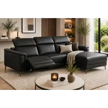 OTTO home Eckcouch Kunstleder 2-Sitzer Schwarz