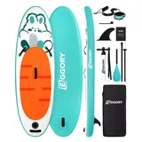 EGGOEY Kids Stand Up Paddle Board, aufblasbares Paddelboard mit Sup Board Zubehör, langlebig, stabiles Design, breites rutschfestes Deck, ultraleichtes aufblasbares SUP-Paddel für Jugendliche & Kinder