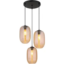 GLOBO Pendelleuchte Hängelampe Deckenleuchte Esszimmerlampe Amber Metall 3-Flammig