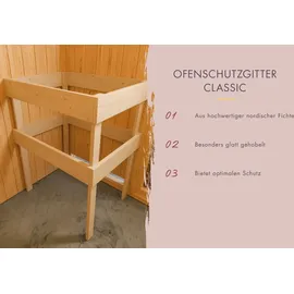 Karibu Fanja inkl. 3,6 kW Ofen + ext. Steuerung + Dachkranz