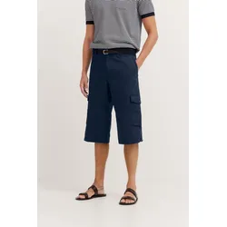 Bermudas BUGATTI, Herren, Gr. 54, Normalgrößen, 390, marine, 98% Baumwolle, 2% Elasthan, unifarben, casual, normal, Hosen, aus Baumwolle