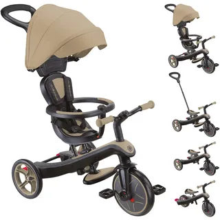 GLOBBER Explorer 4in1 Dreirad, Laufrad und Kinderwagen in 10/8,5 Zoll – TPR-Sitz – höhenverstellbares Kinderfahrzeug