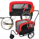 Red Loon Hundeanhänger Mini - Hunde Fahrradanhänger Jogger Rot, Stabiler Transporter 20kg Belastbarkeit, Convertible Jogging-Set, inkl. Universal-Kupplung und Regenschutz