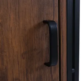 Mendler Bücherregal HWC-A27, Regal Standregal Wohnregal, Staufach mit Tür 165x55cm 3D-Struktur Wildeiche-Optik